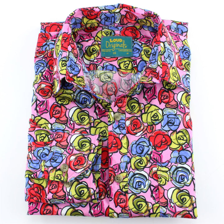 Tailored Fit Long Sleeve Shirt - Sketched Roses
