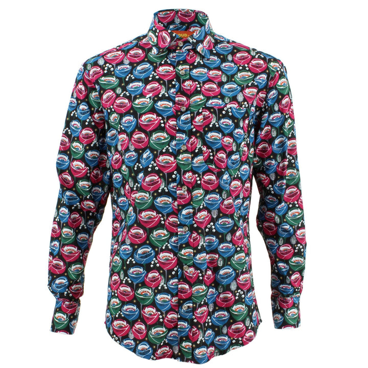 Regular Fit Long Sleeve Shirt - Colourful Eye Flowers