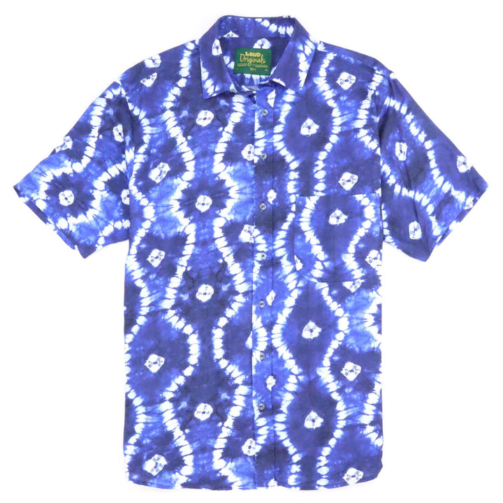 Regular Fit Short Sleeve Shirt - Navy Bleach