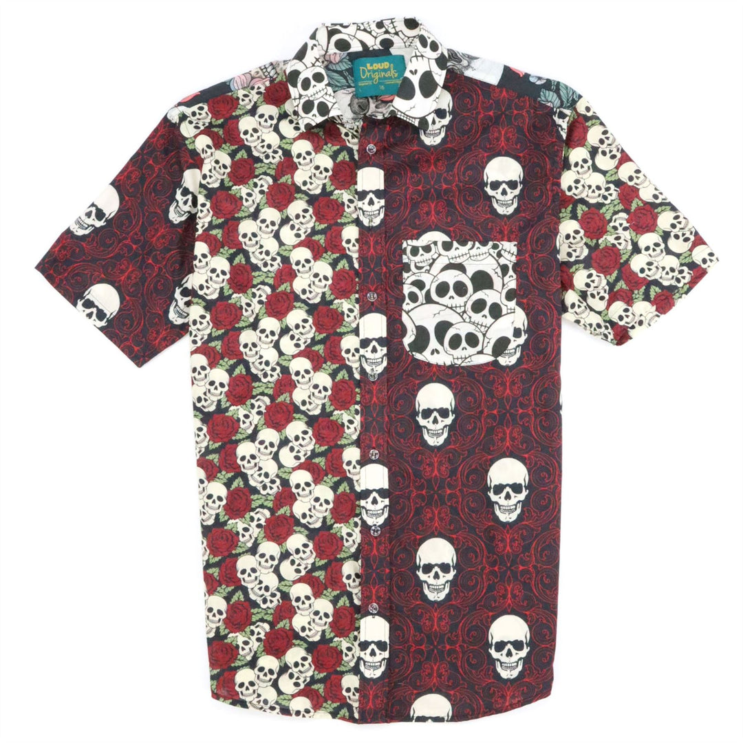 Regular Fit Short Sleeve Shirt - Skull Random Mixed Panel