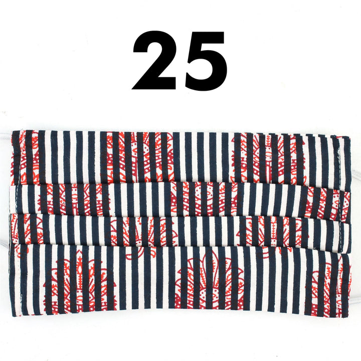 100% Cotton Handmade Pleated Face-Mask