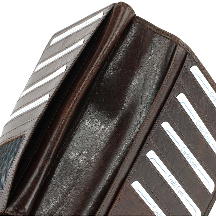 Real Leather Passport Wallet - Brown