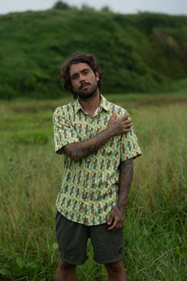 Regular Fit Short Sleeve Shirt - Sage Prism