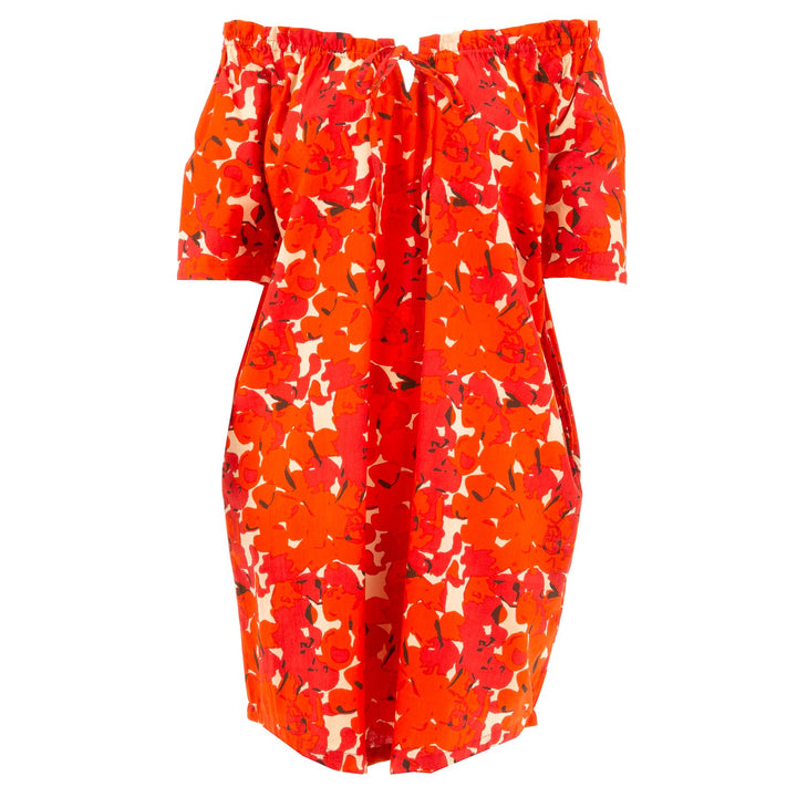 Tie Front Summer Dress - Vibrant Orange