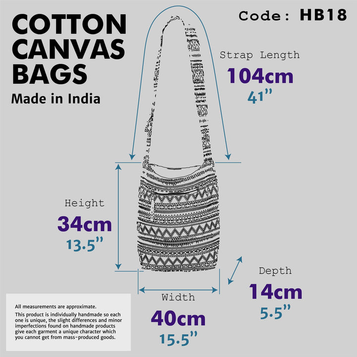 Cotton Canvas Sling Shoulder Bag - Purple
