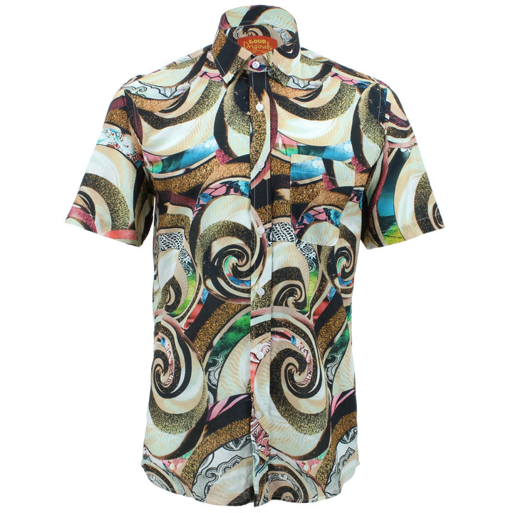 Regular Fit Short Sleeve Shirt - Psychedelic Sea Shells & Sand