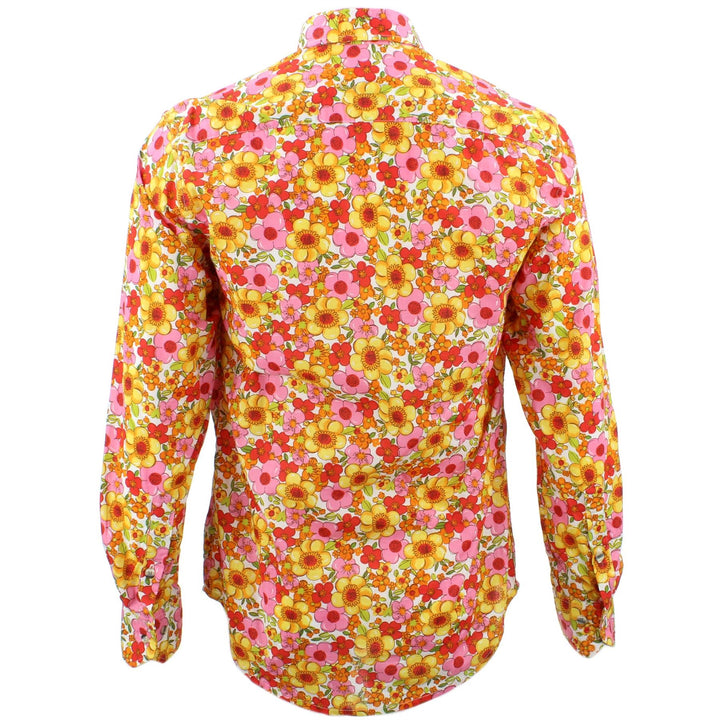 Tailored Fit Long Sleeve Shirt - Bright Pink & Yellow Floral