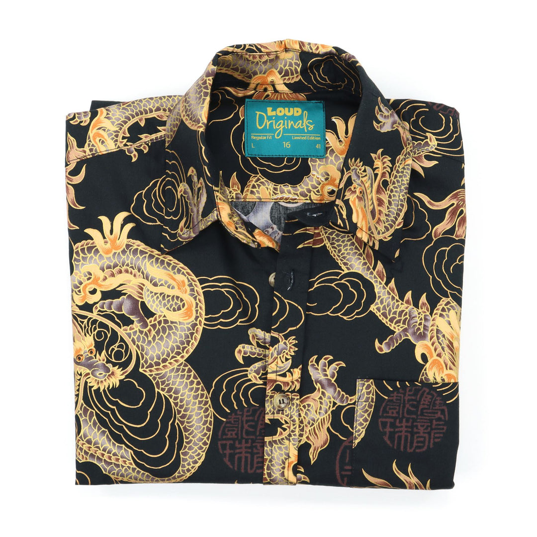 dragon print dress shirt Sapphira Dragon Print Button Up Shirt