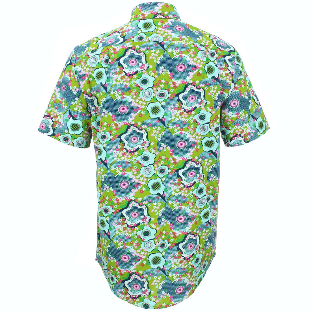 Regular Fit Short Sleeve Shirt - Floral Oyster