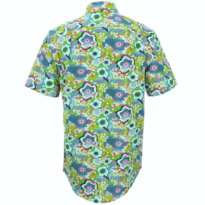 Regular Fit Short Sleeve Shirt - Floral Oyster