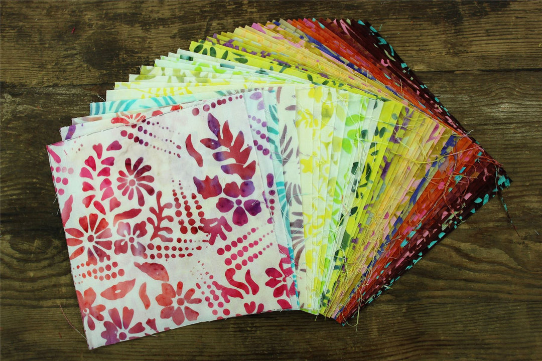 Charm Pack - 40 x 5" Squares of Cotton Batik