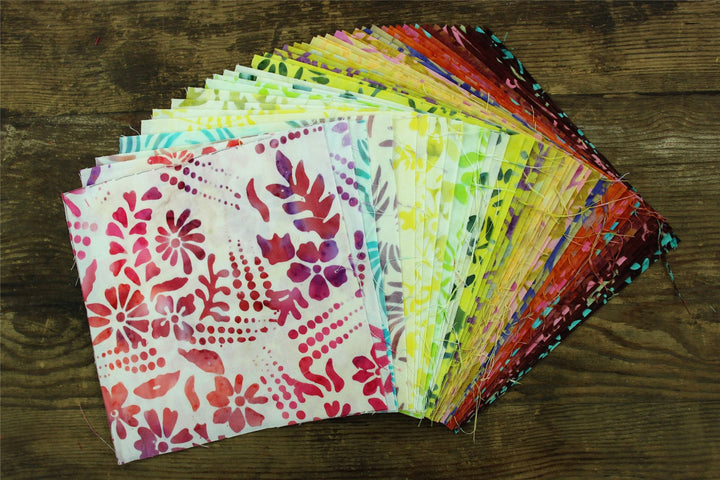 Charm Pack - 40 x 5" Squares of Cotton Batik