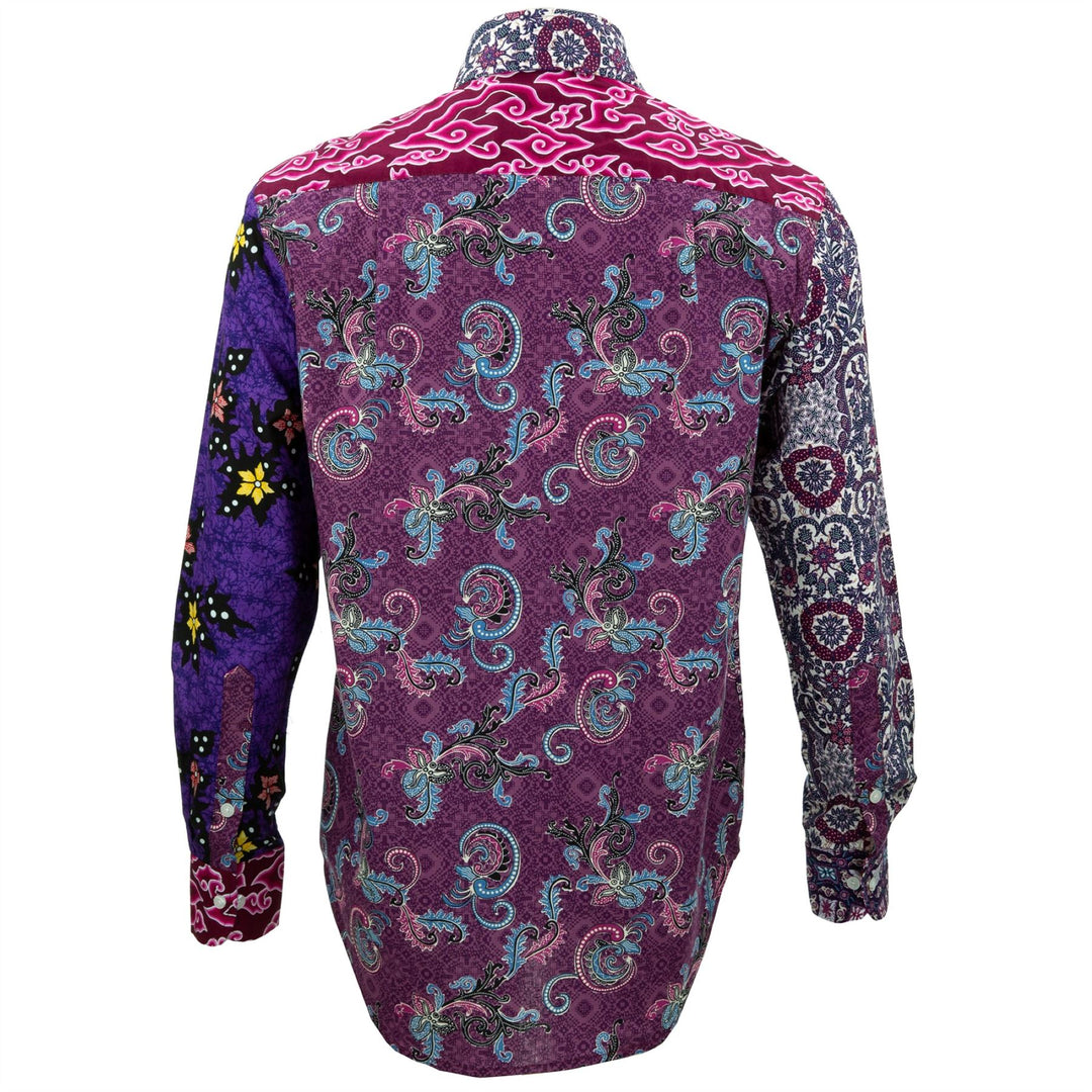 Regular Fit Long Sleeve Shirt - Random Mixed Panel Batik