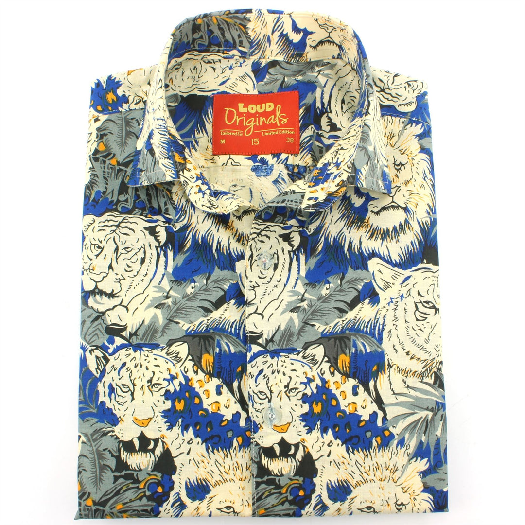 Slim Fit Short Sleeve Shirt - Lion Tiger Jungle