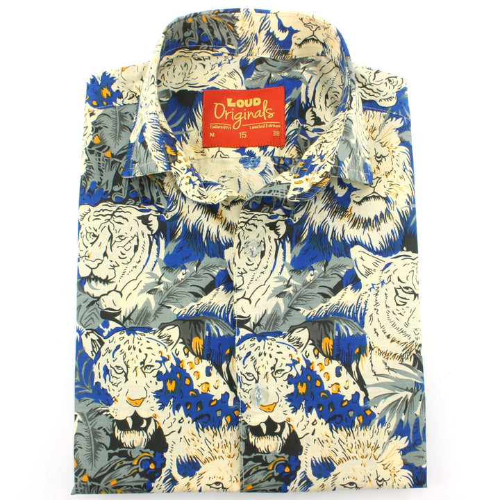 Slim Fit Short Sleeve Shirt - Lion Tiger Jungle