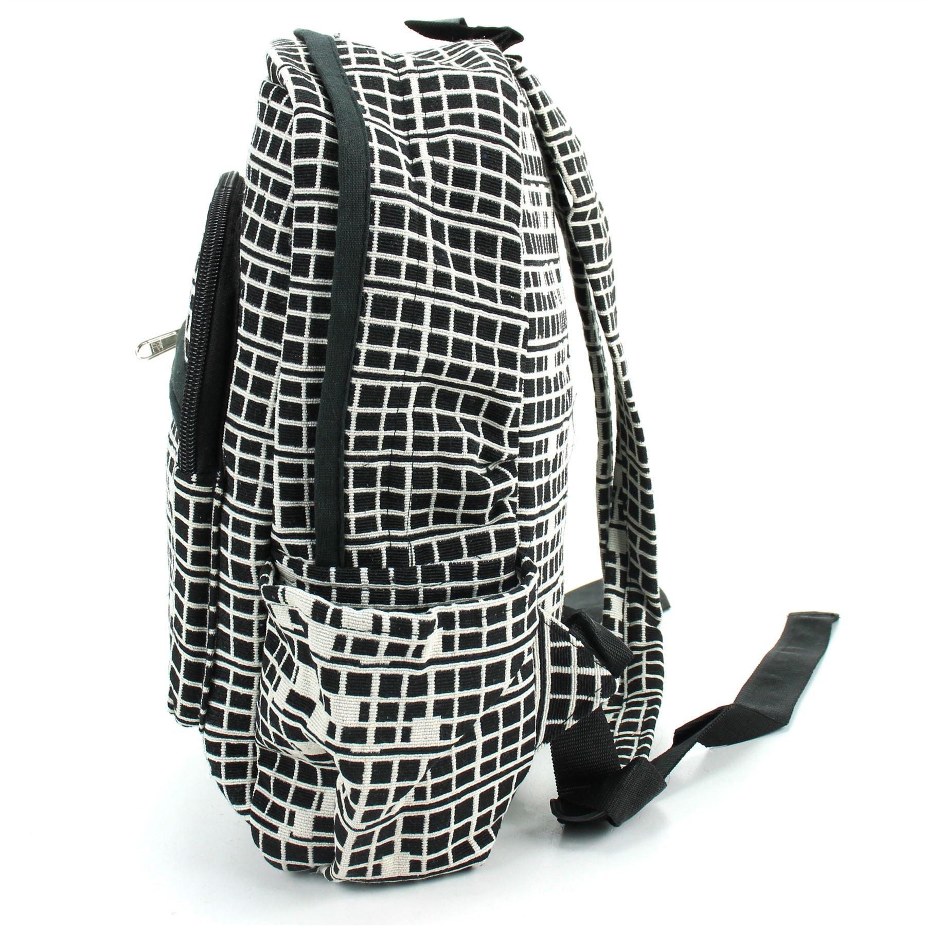 Himalayan Hemp Backpack Black Grid LoudElephant