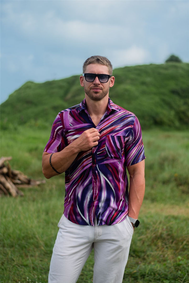 Regular Fit Short Sleeve Shirt - Purple Wave