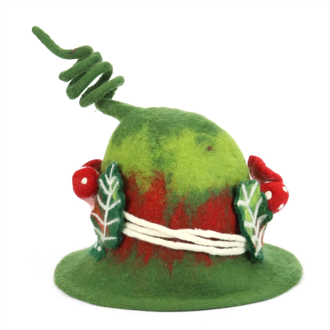 LoudElephant Handcrafted Wool Felt Hat from Nepal - Woodland Spiral