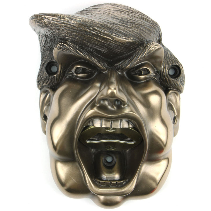 Wall Mounted Character Bottle Opener - The Donald Trump (Bronze)