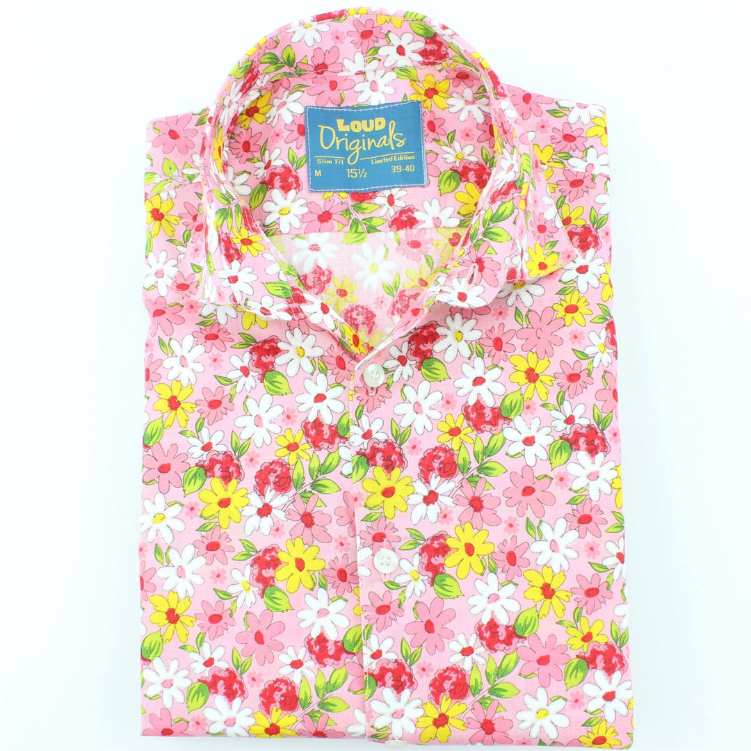 Slim Fit Long Sleeve Shirt - Daisies