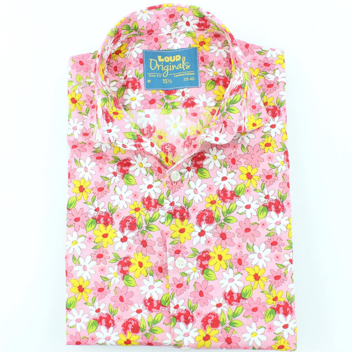 Slim Fit Long Sleeve Shirt - Daisies