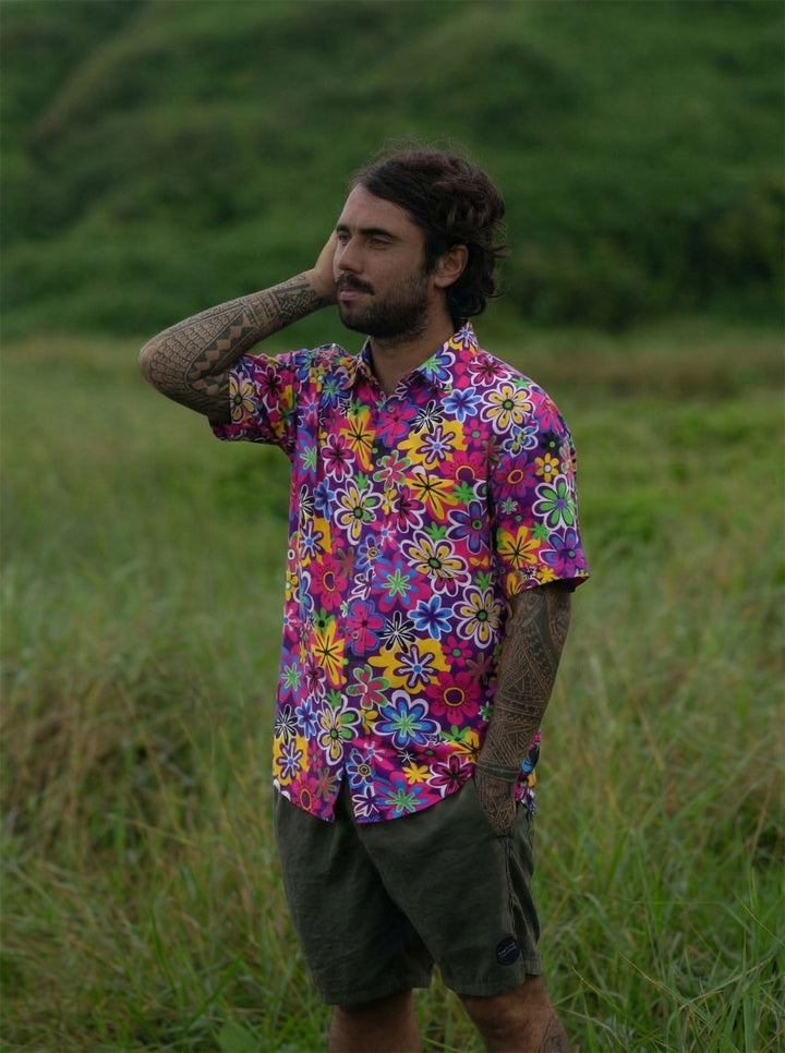 Regular Fit Short Sleeve Shirt - Flower Power