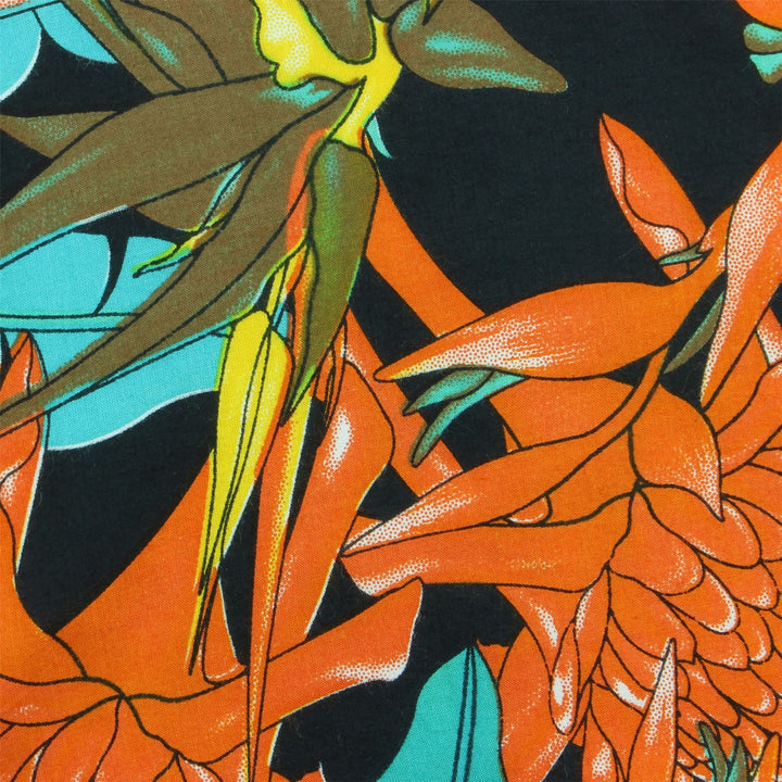 Tailored Fit Short Sleeve Shirt - Orange & Turquoise Floral