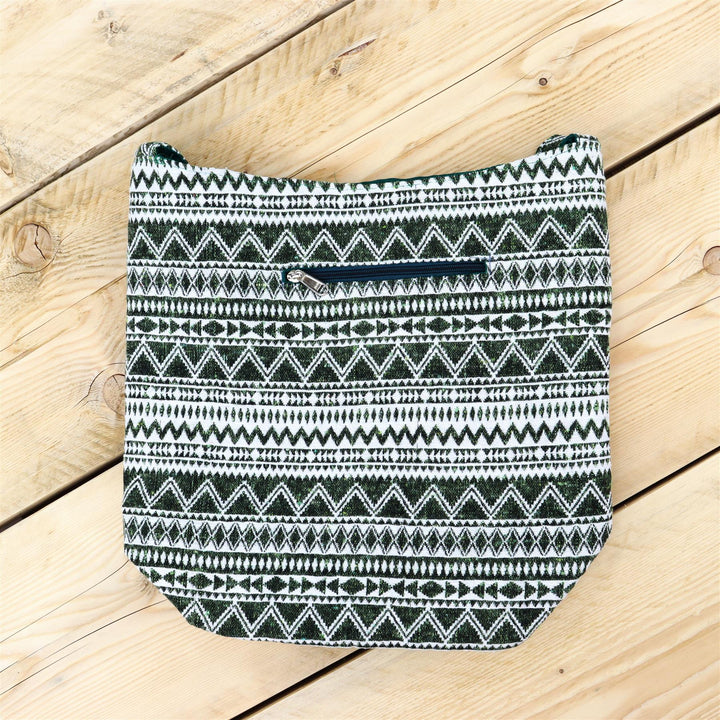 Cotton Canvas Sling Shoulder Bag - Green