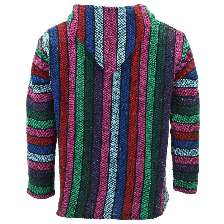 Recycled Mexican Baja Jerga Hoody - Multi Stripe