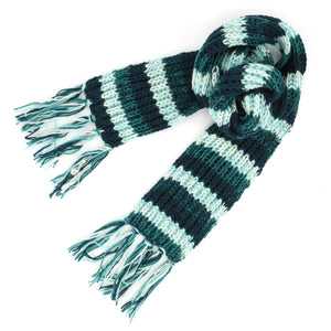 Écharpe en laine tricotée à la main - sarcelle sd