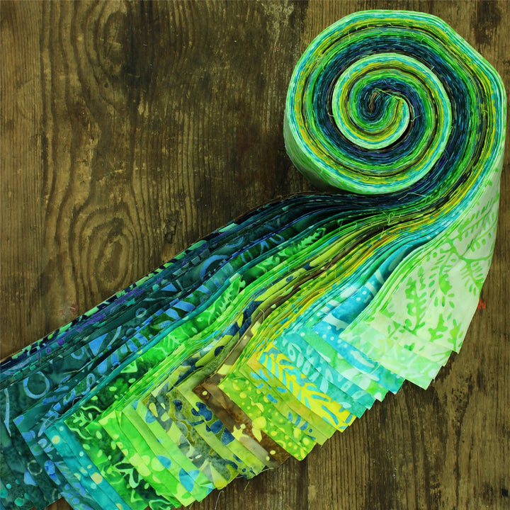 Jelly Roll - 40 Strips of 2.5" x 37" Cotton Batik