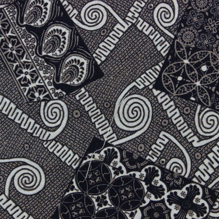 Tailored Fit Long Sleeve Shirt - Grey Patterned Tiles