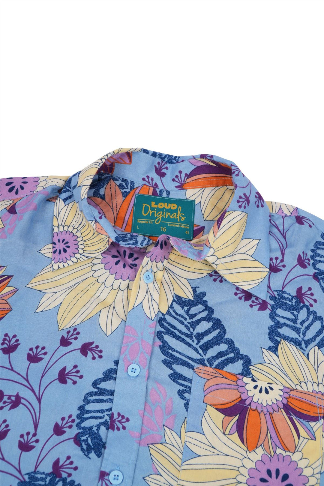 Regular Fit Long Sleeve Shirt - Pastel Botanica