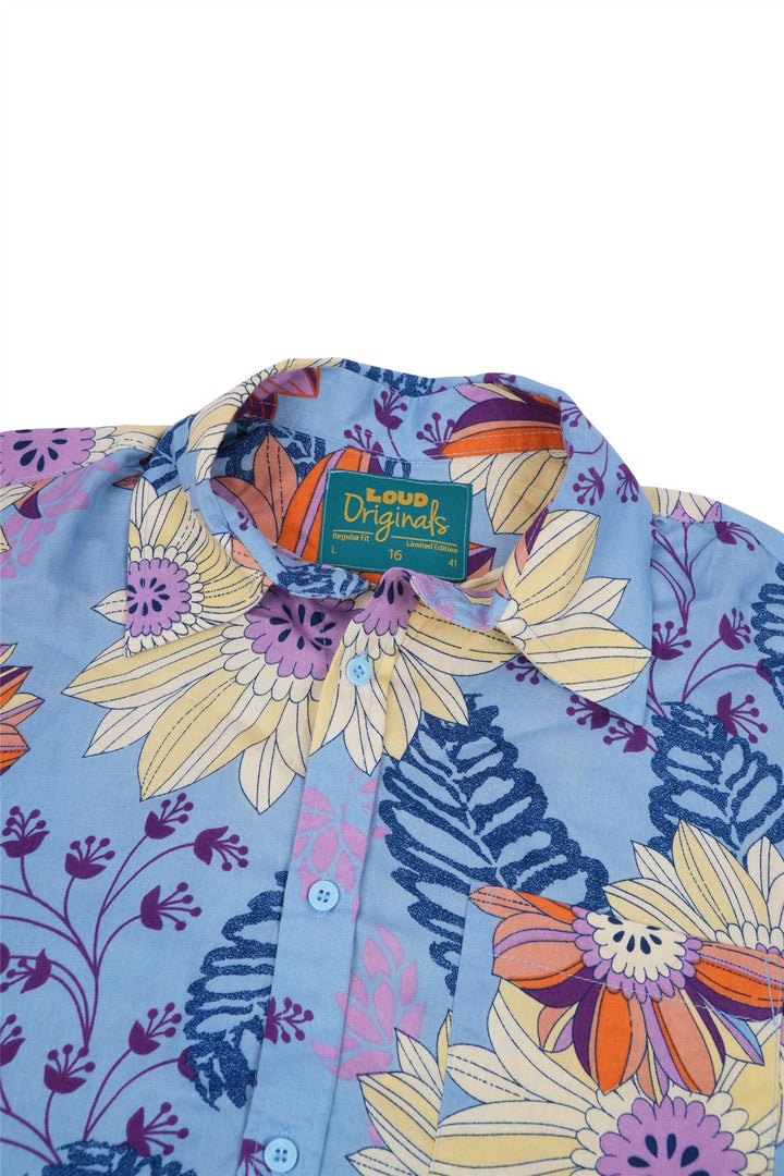 Regular Fit Long Sleeve Shirt - Pastel Botanica