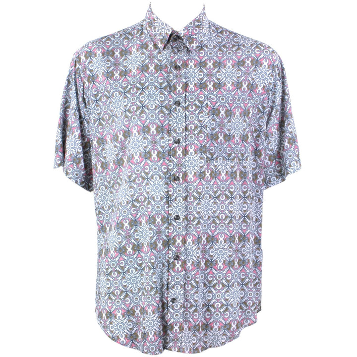 Regular Fit Short Sleeve Shirt - Pink Abstract