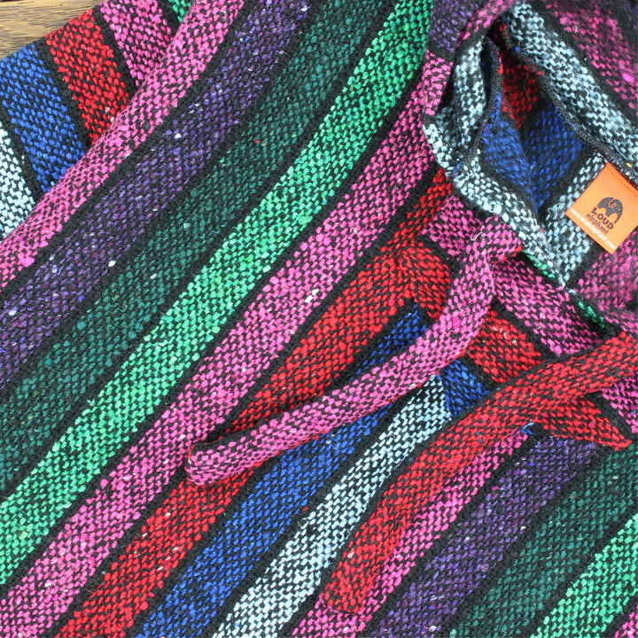 Recycled Mexican Baja Jerga Hoody - Multi Stripe