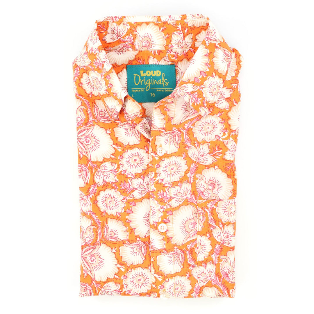 Regular Fit Short Sleeve Shirt - Coral Floral
