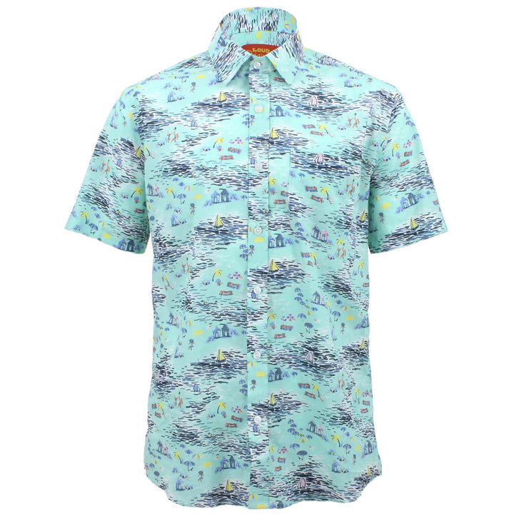 Regular Fit Short Sleeve Shirt - Seaside Print