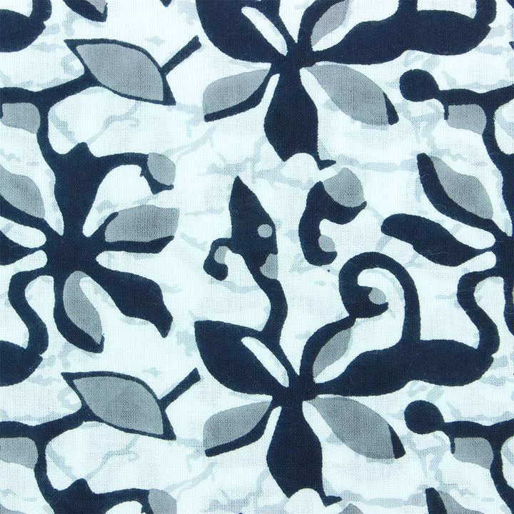 Slim Fit Long Sleeve Shirt - Block Print - Floral Tentacles