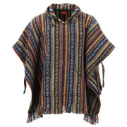 Brushed Cotton Hooded Poncho - Brown