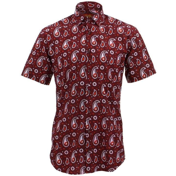 Tailored Fit Short Sleeve Shirt - Block Print - Paisley