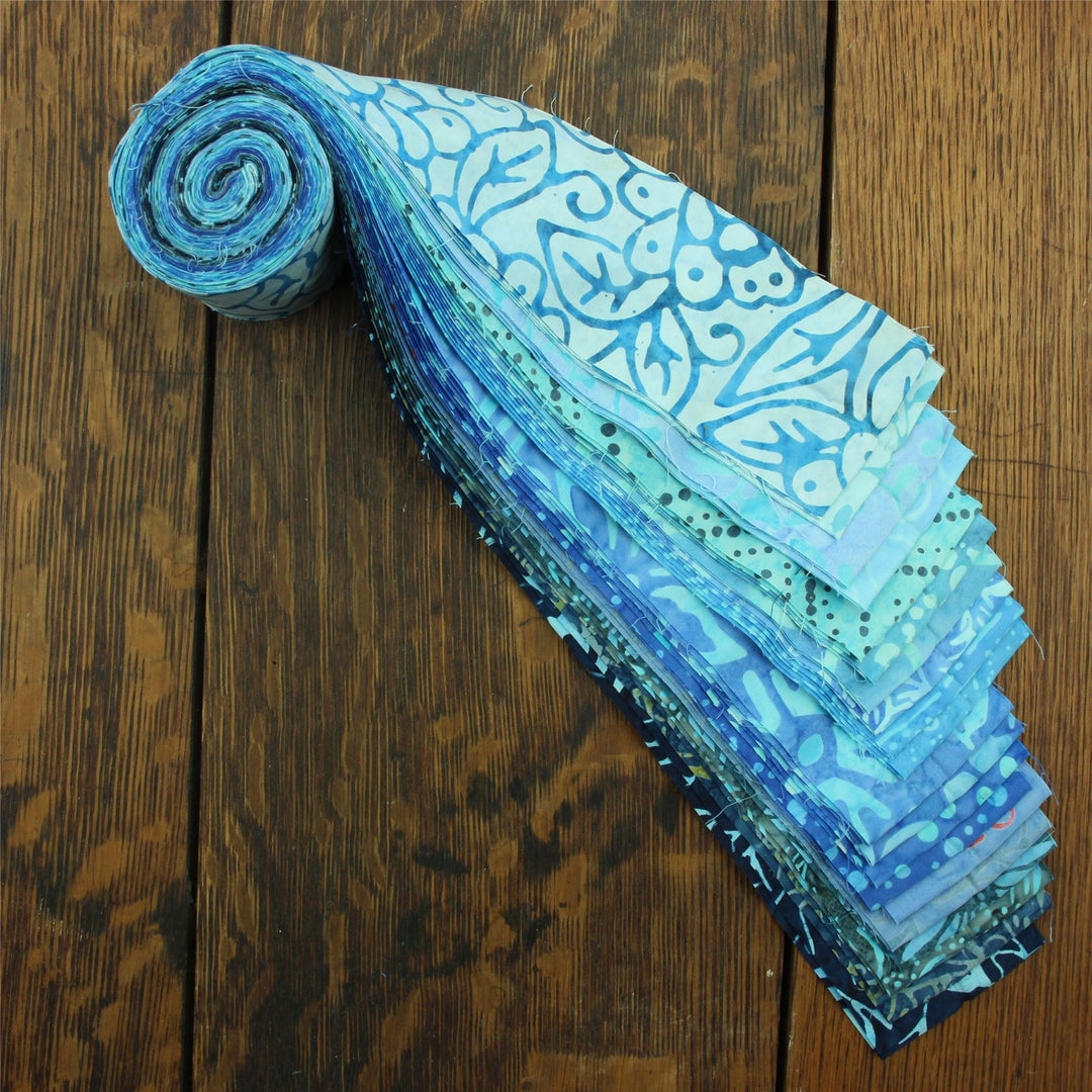 Jelly Roll - 20 Strips of 2.5" x 37" Cotton Batik