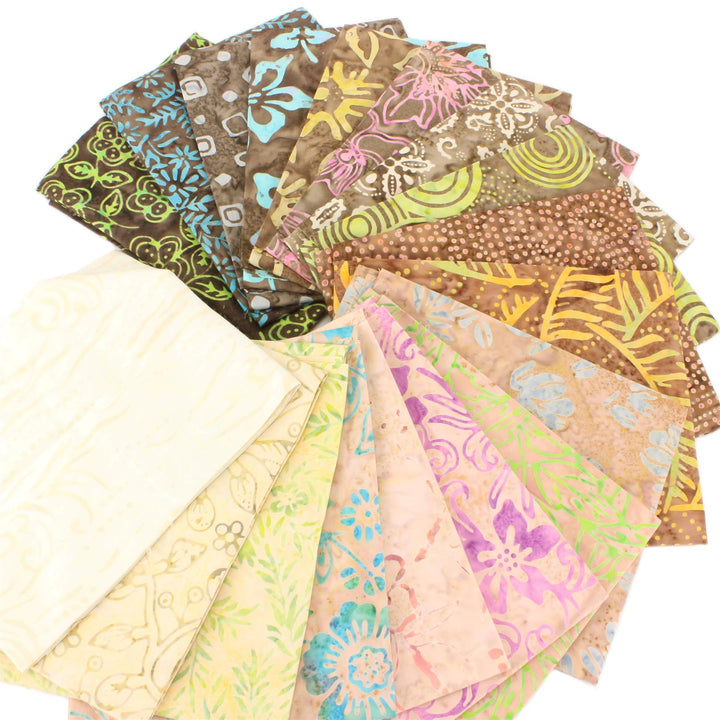 Fat Quarter - 20 Pieces of 19" x 20" Cotton Batik