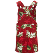 Chic Tea Shift Dungaree Dress - Tropical Red