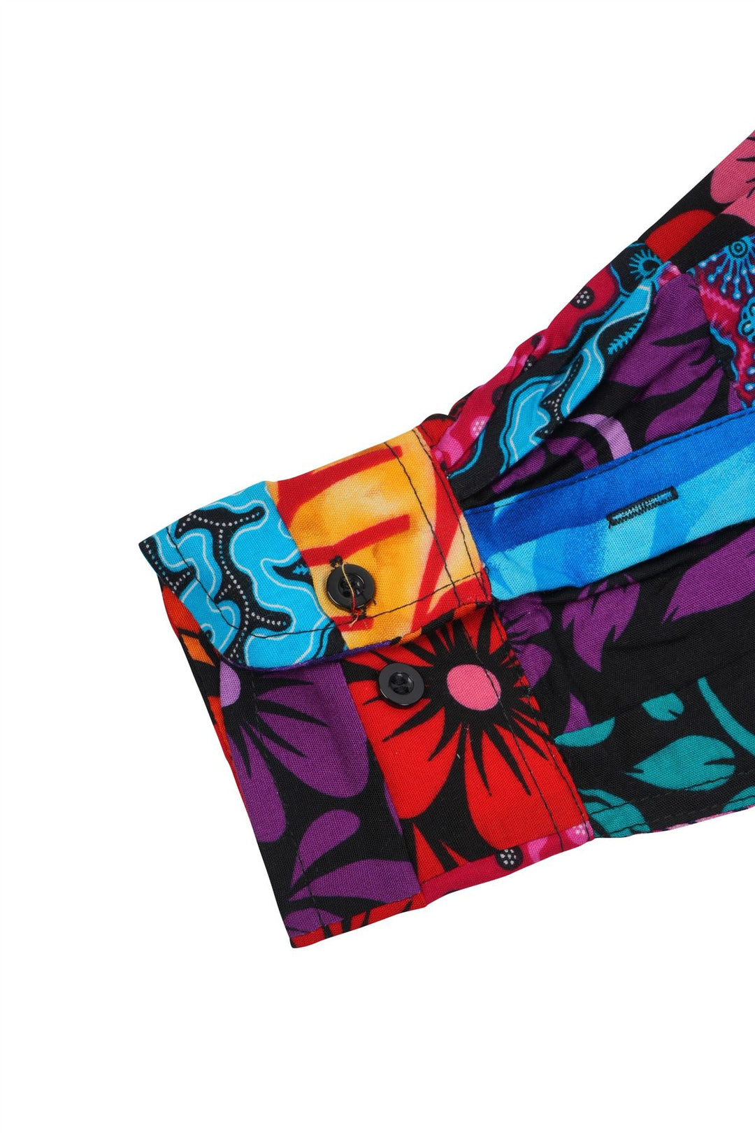 Regular Fit Long Sleeve Shirt - Paradise Patchwork Large