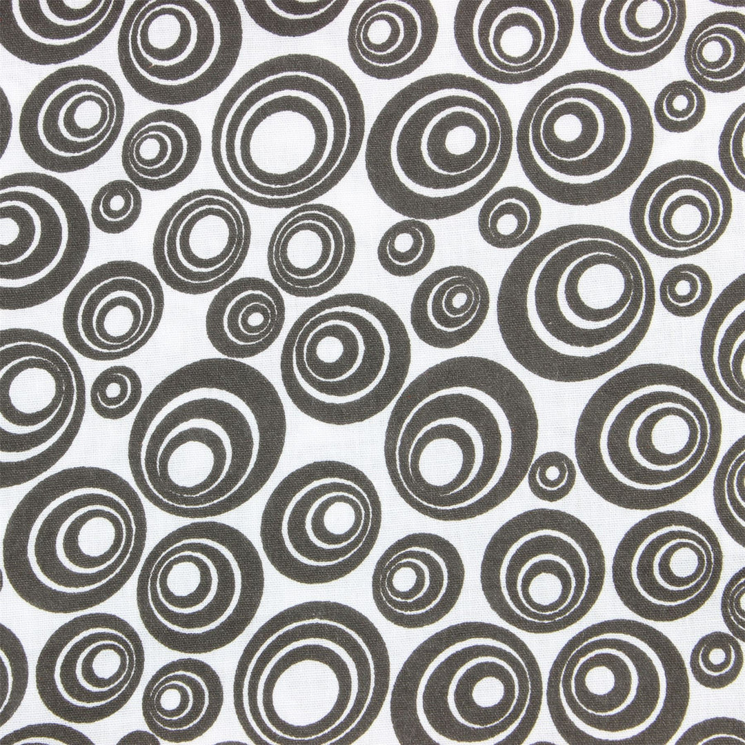 Slim Fit Short Sleeve Shirt - Dark Grey Abstract Circles