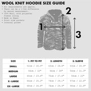 Wool Knit Patchwork Hooded Jacket - Blue