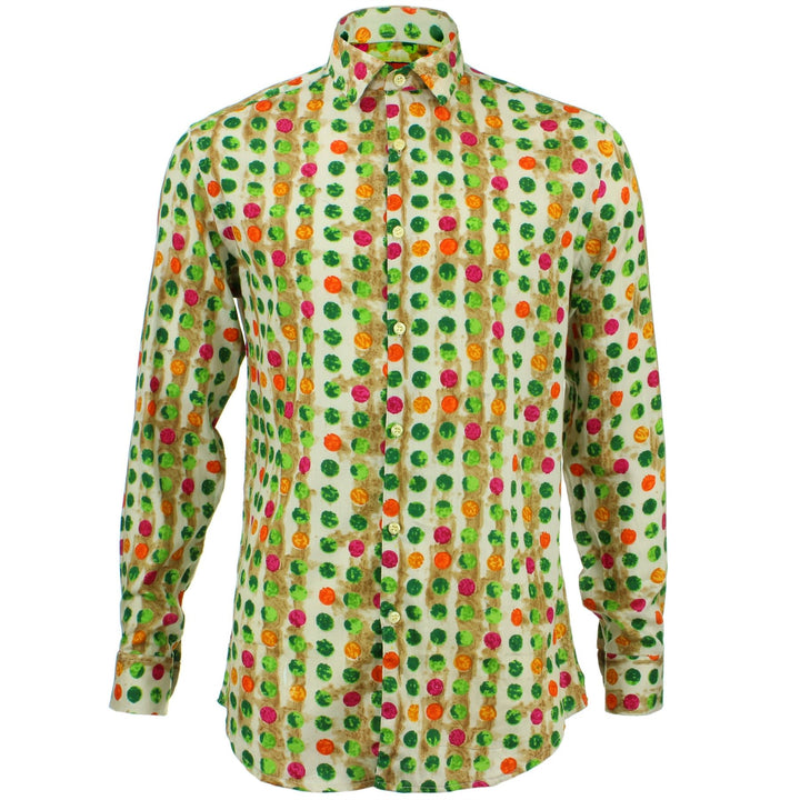 Tailored Fit Long Sleeve Shirt - Multi Dotty