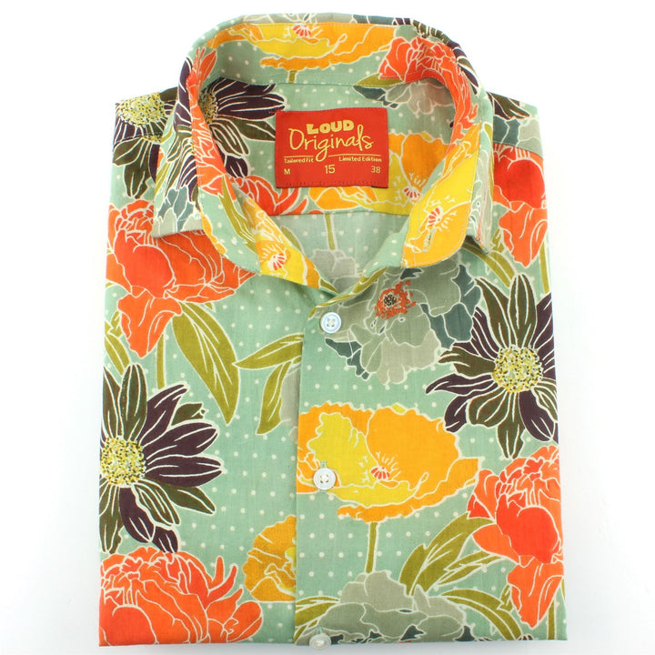 Tailored Fit Long Sleeve Shirt - Polka Floral