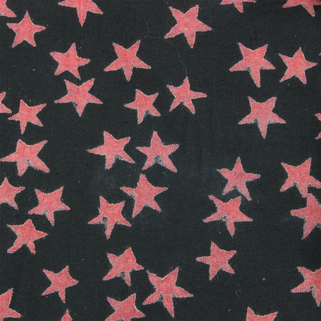 Regular Fit Long Sleeve Shirt - Black with Plum Red Stars